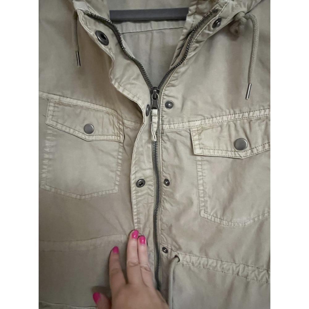 Apt. 9 Womens XL Khaki Utility Coat Field Jacket Spring Classic Casual Cargo Tan - Picture 4 of 15